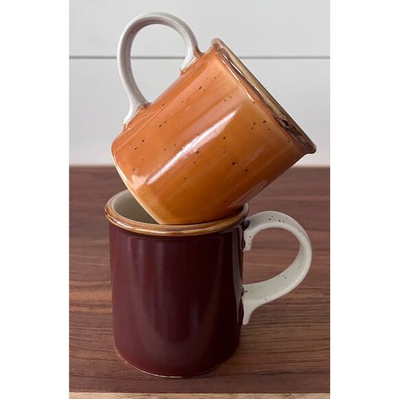 Vintage Ji Stonecrest Mug Set - Margaret F2 Gale F4 Orange Brown Cup Coffee Tea - Picture 3 of 13